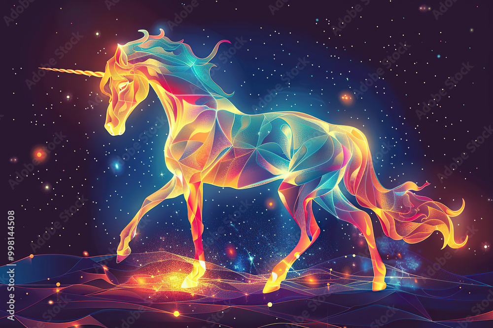 Astrological composition with concept of Horse zodiac sign symbol Astrological composition with concept of Horse zodiac sign symbol