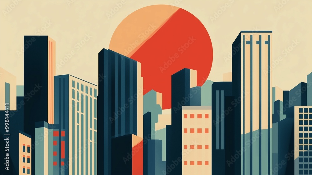 Fototapeta premium Minimalist Suprematism: Geometric Forms in Abstract Space