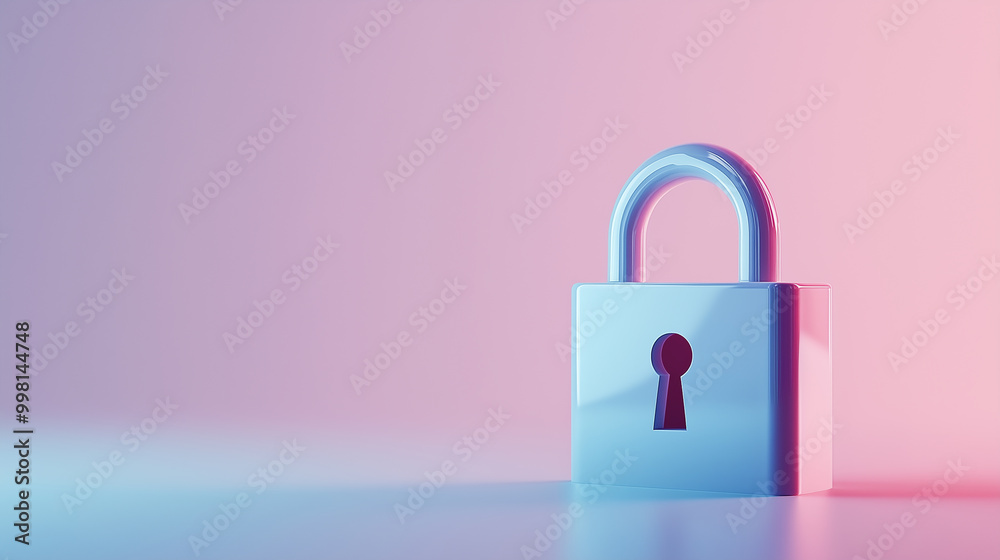 3D padlock set against a pinkish background, cybersecurity and data protection concept 3D padlock set against a pinkish background, cybersecurity and data protection concept