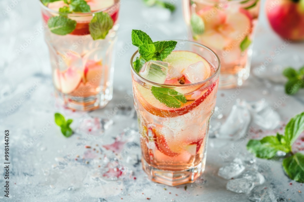Refreshing Peach Cocktail with Rose Petals and Mint for a Floral Summer Drink Inspiration Refreshing Peach Cocktail with Rose Petals and Mint for a Floral Summer Drink Inspiration