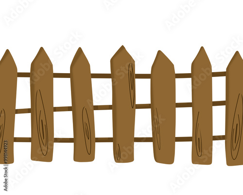 Wooden fence illustration