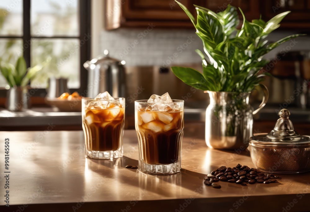 delightful classic iced coffee pouring into clear glass capturing frosty beverage texture refreshing visual appeal, drink, creamy, liquid, brown, smooth delightful classic iced coffee pouring into clear glass capturing frosty beverage texture refreshing visual appeal, drink, creamy, liquid, brown, smooth