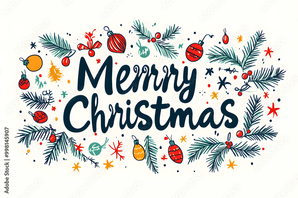 Merry Christmas Hand-Drawn Illustration Design Merry Christmas Hand-Drawn Illustration Design