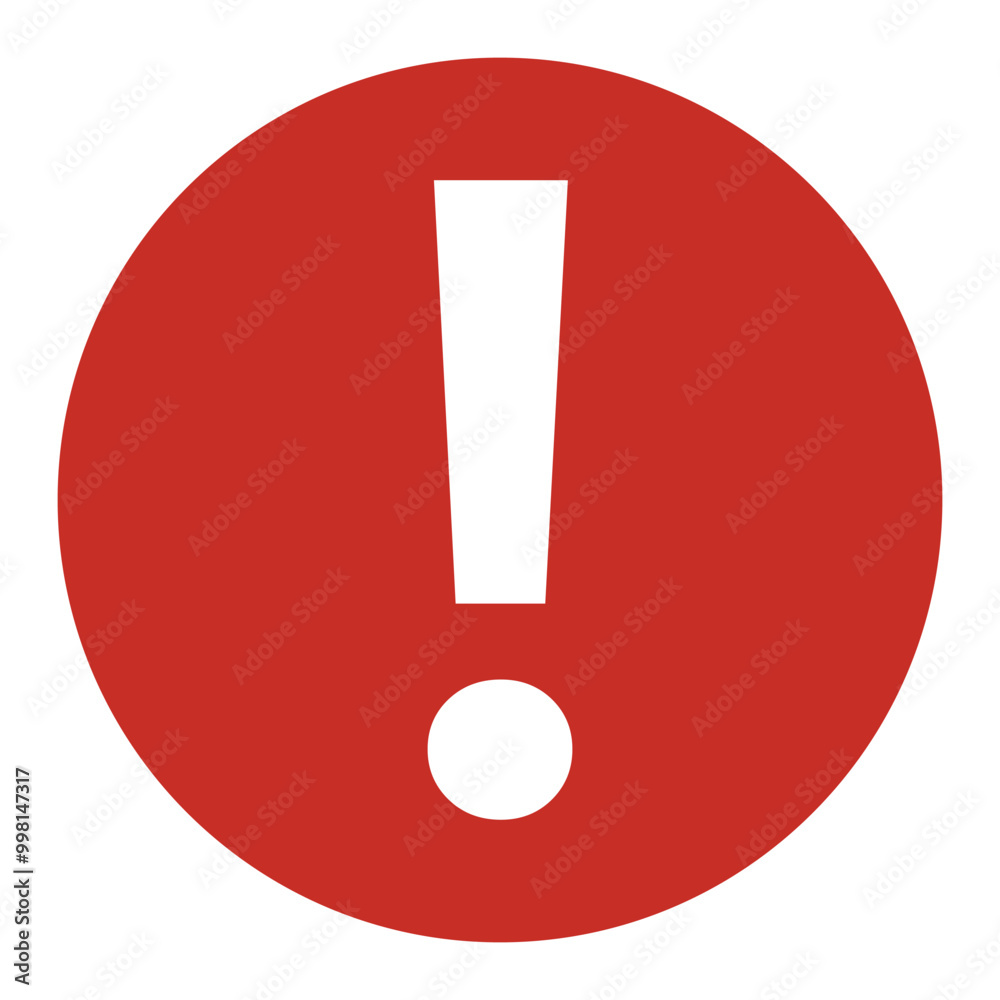 Caution sign. Exclamation mark in a red circle. Warning sign of danger Caution sign. Exclamation mark in a red circle. Warning sign of danger