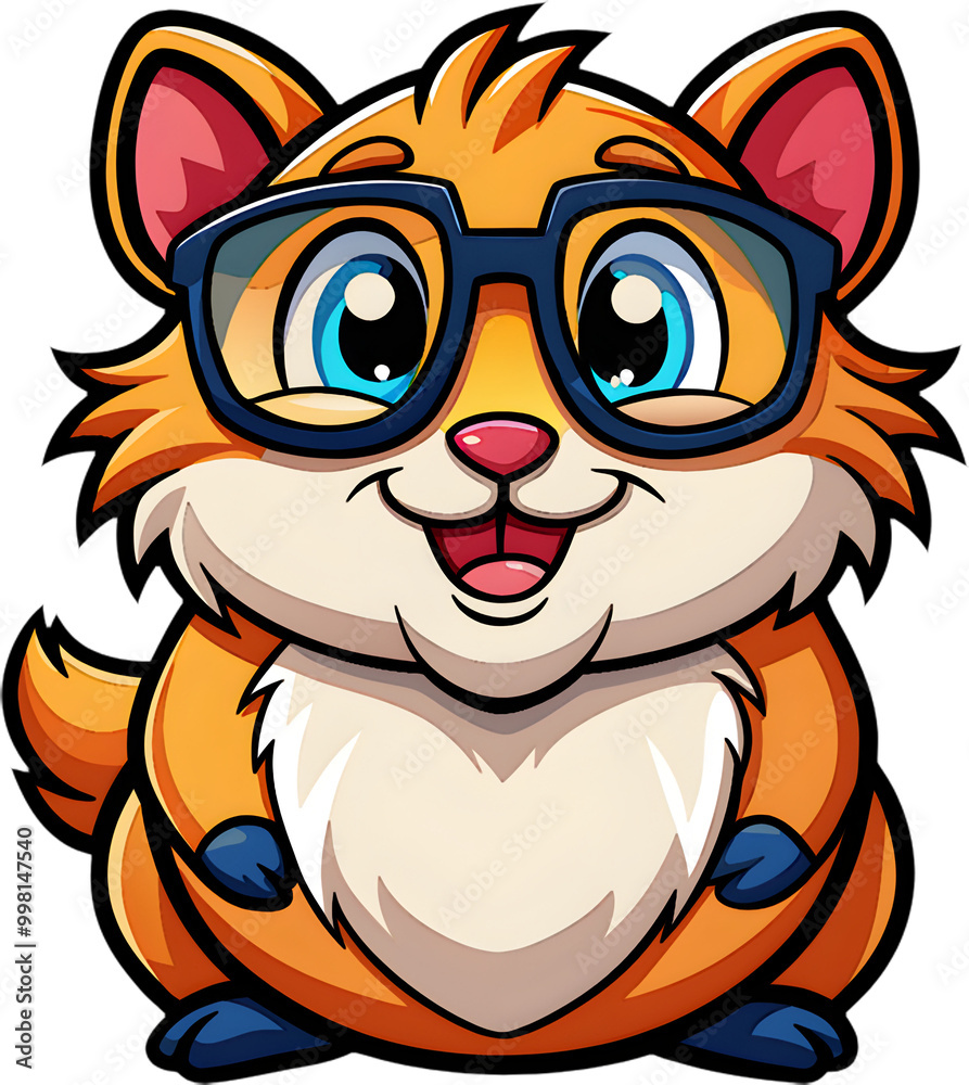 Naklejka premium Endearing Cartoon Hamsters Perfect for Crafts. 
