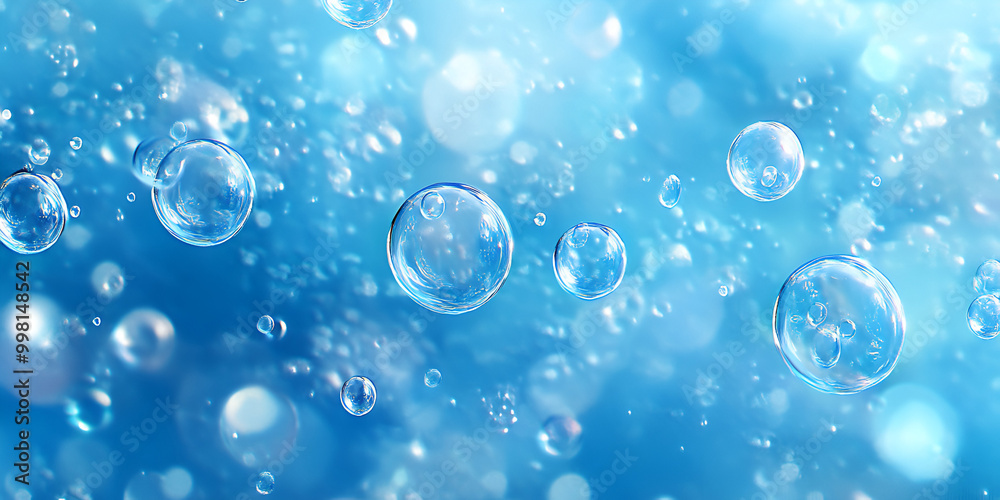 Underwater Air Bubbles in Clear Blue Water Underwater Air Bubbles in Clear Blue Water