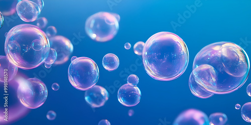 Underwater Air Bubbles in Clear Blue Water