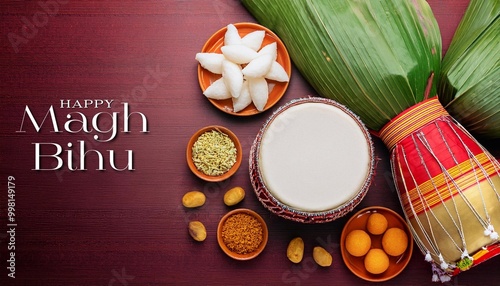 Happy Magh Bihu Festival Poster Design