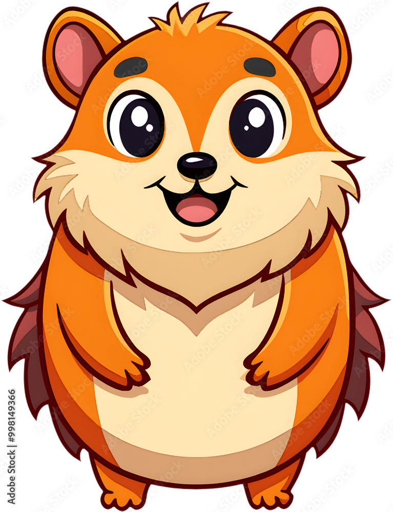 Sweet Cartoon Hamster Standing Pose Graphic. Sweet Cartoon Hamster Standing Pose Graphic.