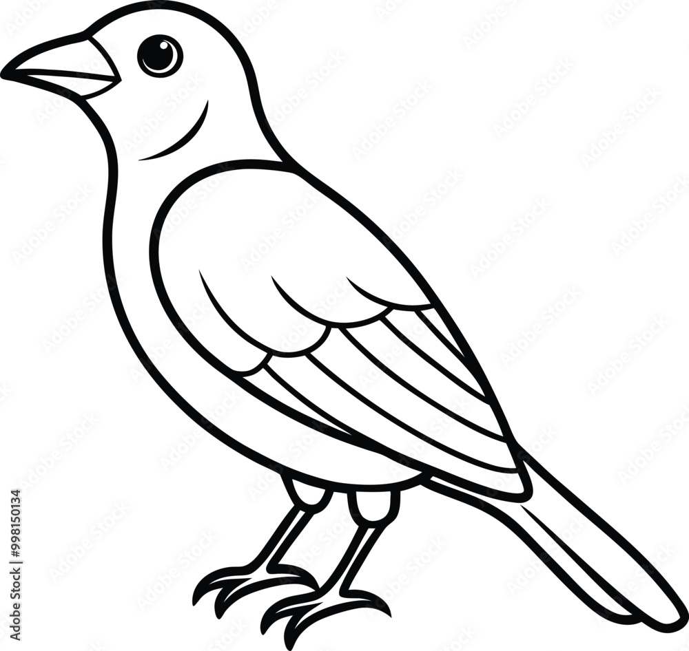 Obraz premium Bird Line art vector illustration