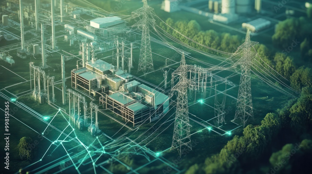 Obraz premium Peertopeer energy trading illustrated as a strategy game of managing resources and investing in communal power grids ar