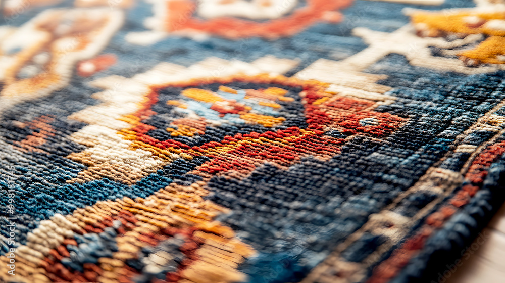 Handcrafted Knotted Rug Showcasing Traditional Artistry Handcrafted Knotted Rug Showcasing Traditional Artistry