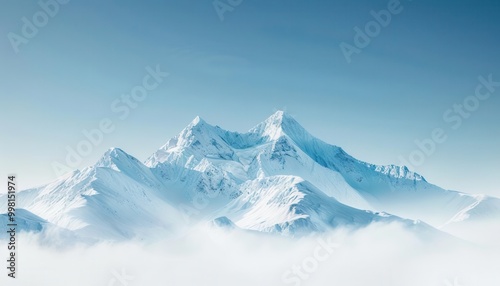 Wallpaper Mural Picture of mountains covered with white snow under a clear blue sky. Torontodigital.ca