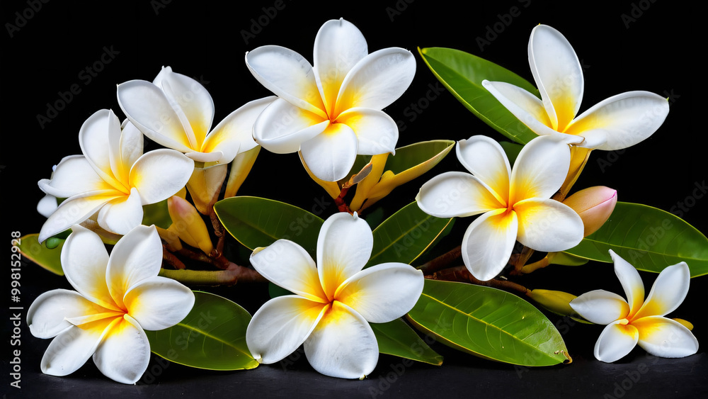 frangipani flower on black frangipani flower on black