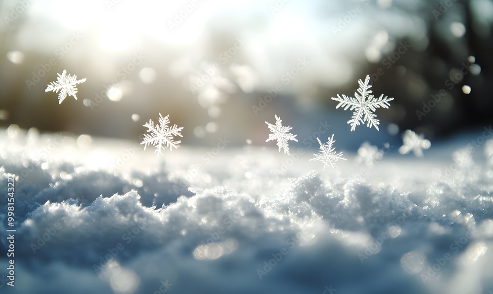 tiny snowflakes floating in the air, Generative AI tiny snowflakes floating in the air, Generative AI
