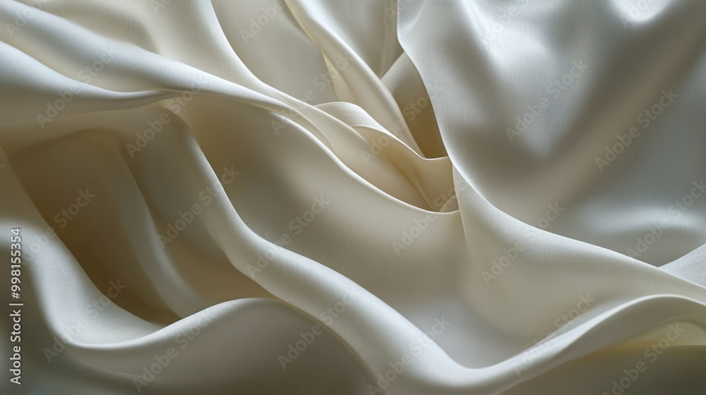 Fototapeta premium Draped White Fabric with Subtle Texture and Light Reflection