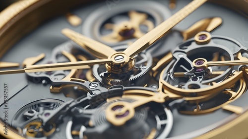 Wallpaper Mural Exquisite close up shot of a gold plated watch face revealing the intricate inner workings and mechanics that epitomize luxury and precision engineering Torontodigital.ca