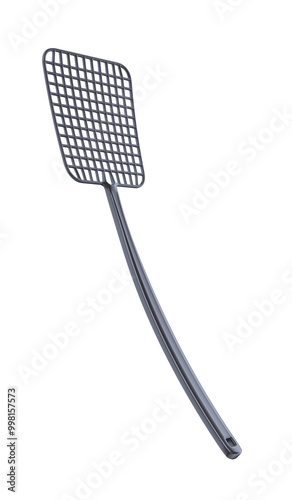 Plastic fly swatter on transparent background