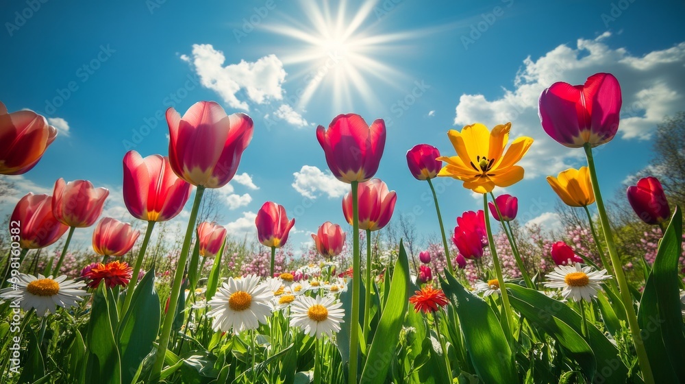 view of a field of flowers landscape scenery view of a field of flowers landscape scenery