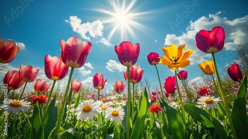 view of a field of flowers landscape scenery