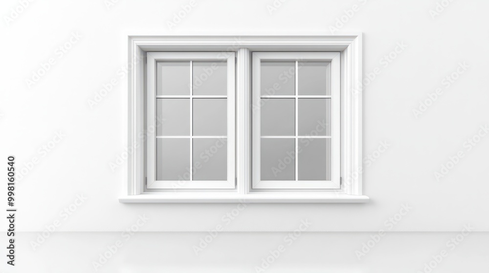 Double white plastic window on white background. with copy space image. Place for adding text or design Double white plastic window on white background. with copy space image. Place for adding text or design