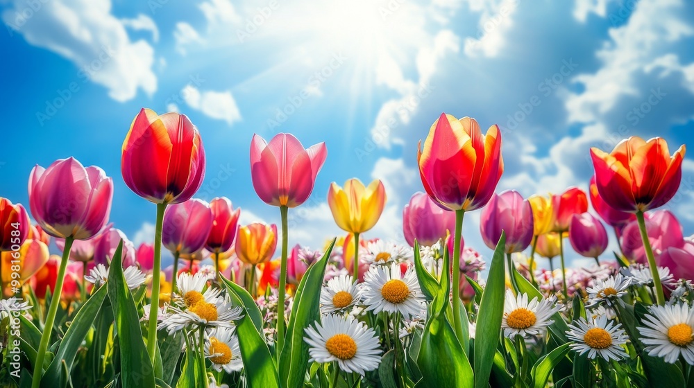 view of a field of flowers landscape scenery view of a field of flowers landscape scenery