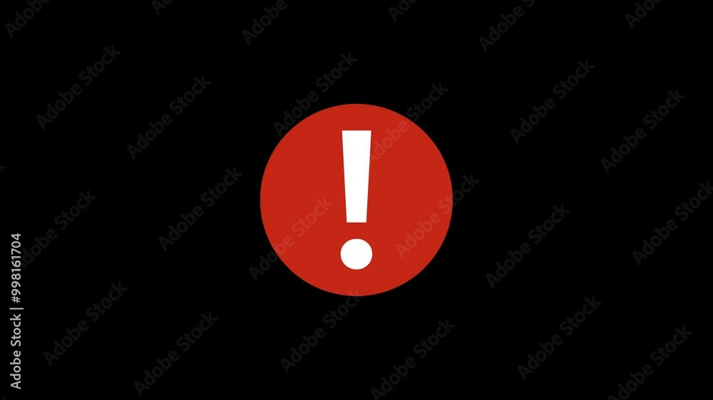Caution sign. Exclamation mark in a red circle. Warning sign of danger Danger icon animation on transparent background with alpha channel Caution sign. Exclamation mark in a red circle. Warning sign of danger Danger icon animation on transparent background with alpha channel