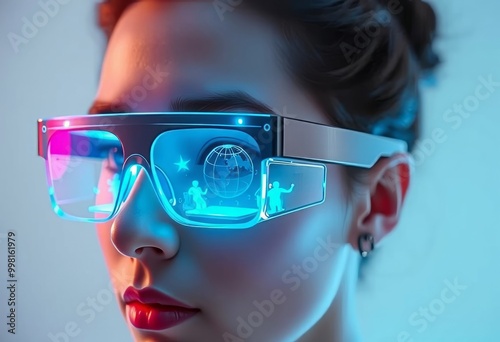 Holographic display glasses Glasses that use holography to proje photo