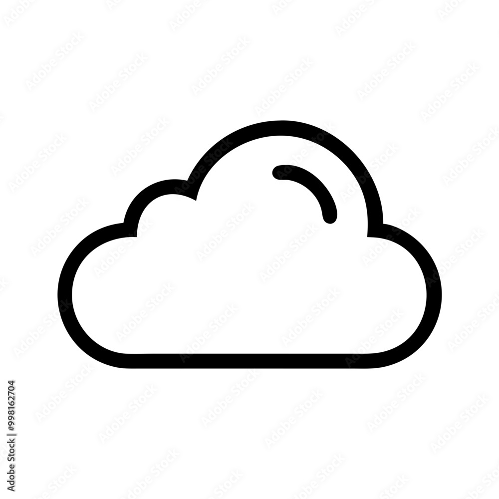 Cloud icon illustration in bold black design on white background with copy space
Cloud icon illustration in bold black design on white background with copy space