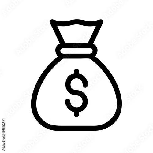 Money bag icon with a dollar sign for finance and wealth concepts
