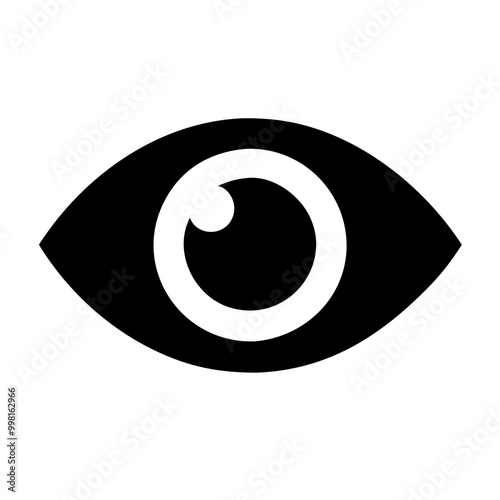 Eye icon in a minimalist design for vision and observation concepts
