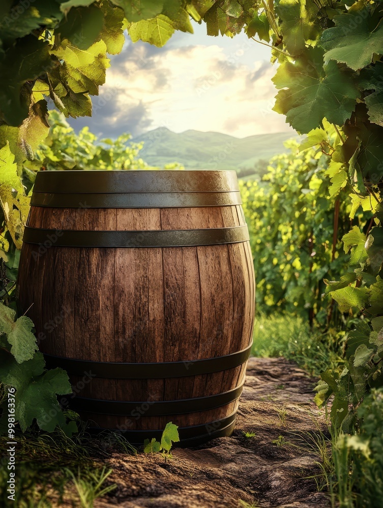 custom made wallpaper toronto digitalA large wooden barrel is sitting in a vineyard