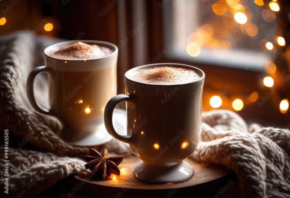 warm cozy mugs filled steaming winter beverages resting soft plush throws comfortable indoor experience, warmth, drink, coffee, hot, cup, home, indoors warm cozy mugs filled steaming winter beverages resting soft plush throws comfortable indoor experience, warmth, drink, coffee, hot, cup, home, indoors