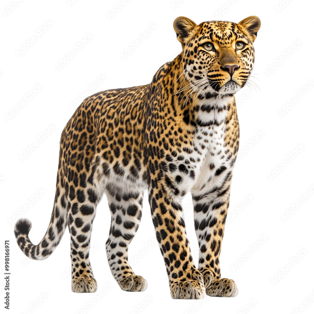 Fototapeta premium A leopard standing and looking away proudly