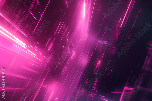 Neon Pink and Purple Techno Geometric Background photo