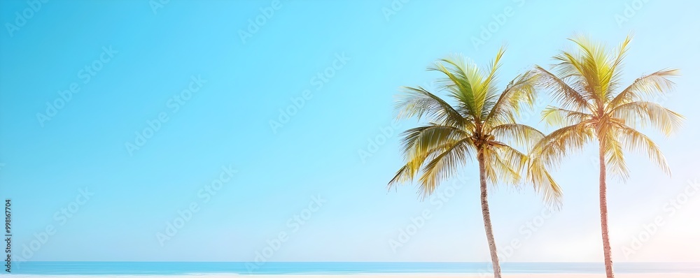 Tranquil Coastal Escape - Palm Trees Swaying in Gentle Breeze with Salty Air Capturing the Serenity and Vibrant Vibes of a Perfect Seaside Day Tranquil Coastal Escape - Palm Trees Swaying in Gentle Breeze with Salty Air Capturing the Serenity and Vibrant Vibes of a Perfect Seaside Day