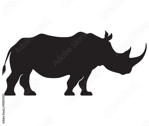 Rhino cartoon coloring page, Outline rhino, Silhouette line art rhino