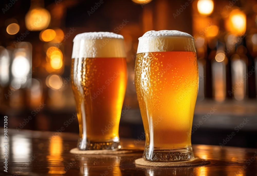 lively close frothy craft beer unique glasses showcasing rich colors textures beer enthusiasts, ale, amber, artisan, beverage, bubbly, carbonation, chilled