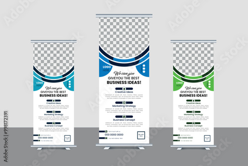 Corporate Rollup banner presentation design Template