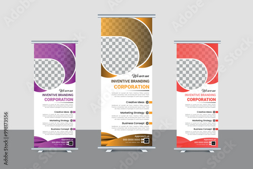 Corporate Rollup banner presentation design Template