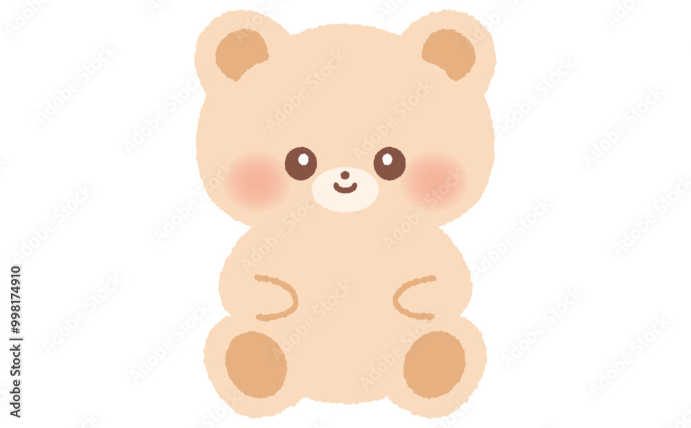 かわいいくまのキャラクターのぬいぐるみのイラスト かわいいくまのキャラクターのぬいぐるみのイラスト