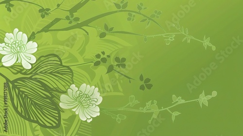 Wallpaper Mural Exquisite Chinese Style Green Background: A Blend of Tradition and Elegance. Admire the Serenity and Charm Torontodigital.ca