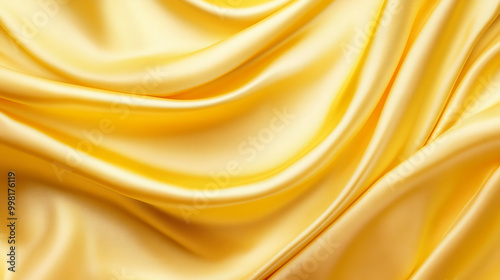 Luxury yellow silk background with elegant curves.