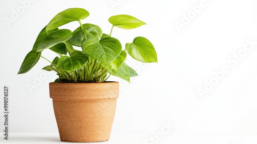 Wallpaper Mural A potted indoor plant in a ceramic pot, isolated on a white background Torontodigital.ca