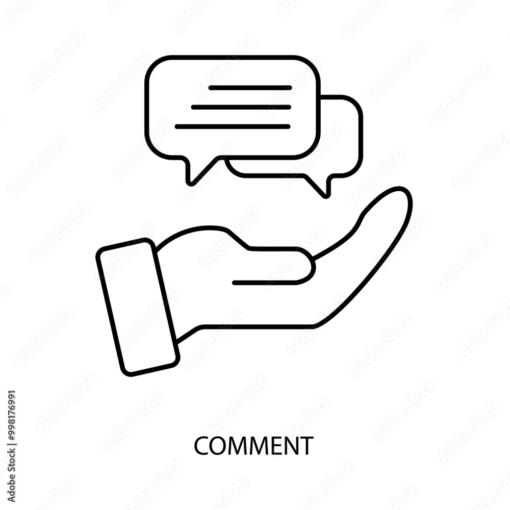 comment concept line icon. Simple element illustration. comment concept outline symbol design. comment concept line icon. Simple element illustration. comment concept outline symbol design.