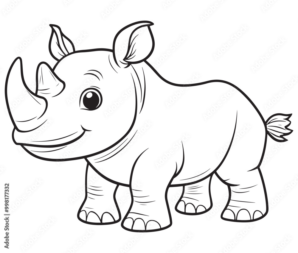 Rhino cartoon coloring page, Outline rhino, Silhouette line art rhino Rhino cartoon coloring page, Outline rhino, Silhouette line art rhino