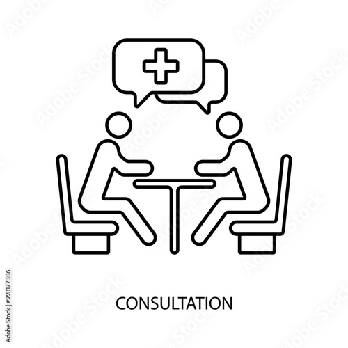 consultation concept line icon. Simple element illustration. consultation concept outline symbol design.