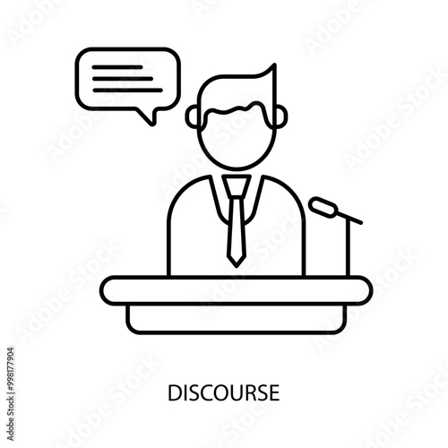 discourse concept line icon. Simple element illustration. discourse concept outline symbol design.
