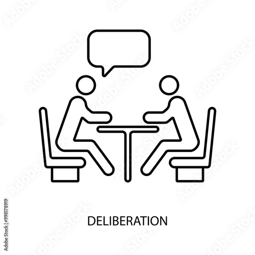 deliberation concept line icon. Simple element illustration. deliberation concept outline symbol design.