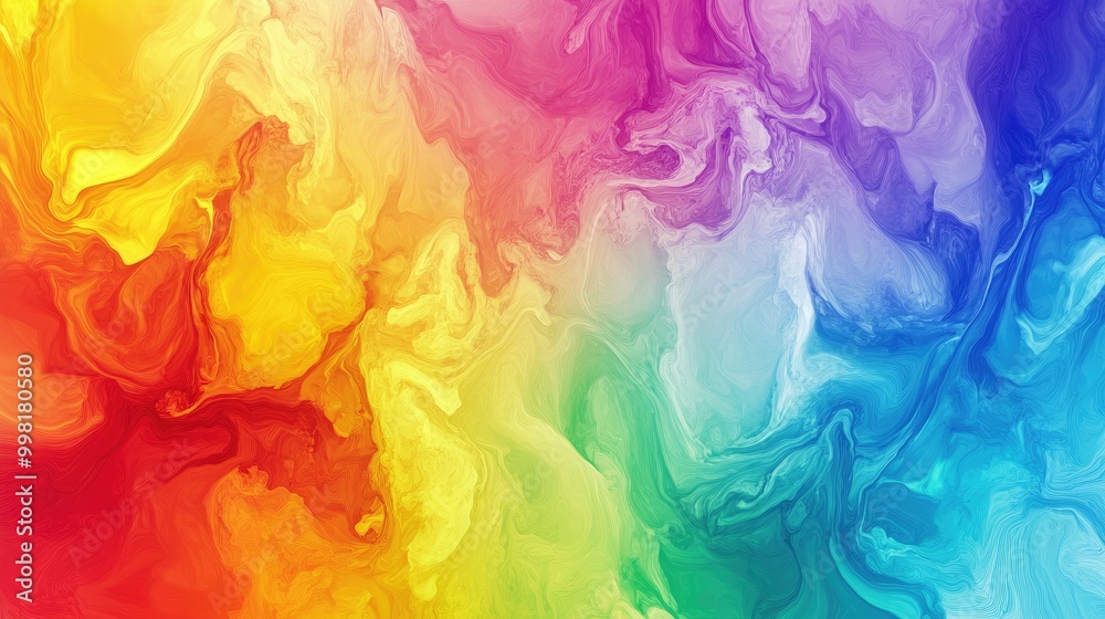 Bright, fluid abstract background with natural forms in bold rainbow colors, transitioning smoothly between shades to create a vibrant, nature-inspired design.